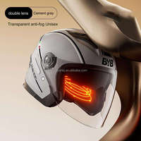 Nouveaux produits : Casque de moto demi-face avec lentille HD double, ajustement de la visière, doublure confortable, pour toutes les saisons