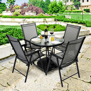 Yoho Hiện Đại Vườn Ngoài Trời Bàn Cà Phê Đặt 5 Miếng Đồ Nội Thất Hồ Bơi Đặt Vải Chỗ Ngồi Gấp Bàn Ăn Và Ghế Đặt <span class=keywords><strong>4</strong></span> - Product Image 4