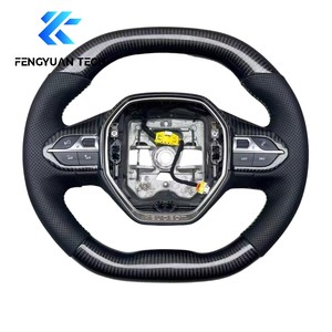 Volant personnalisé chauffant en cuir et alcantara, véritable fibre de carbone forgée, pour Peugeot 408 508 3008 4008 5008 <span class=keywords><strong>GT</strong></span>, personnalisable - Product Image 2