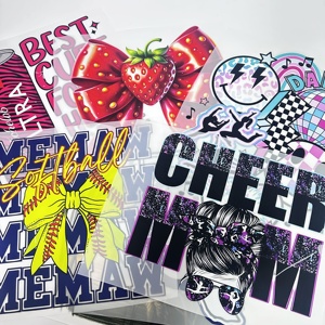Venta al por mayor de calcomanías de transferencia de prensa de calor de impresión de pantalla personalizada DTF para camisetas pegatinas de vinilo de impresión de transferencia de calor 7/8/9/10/11 pulgadas - Product Image 2