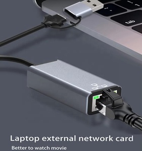 2 in 1 <strong>Type</strong> <strong>C</strong> / USB 3.0 to <strong>Lan</strong> RJ45 Adapter Network Card 100Mbps Ethernet Converter for Laptop - Product Image 1