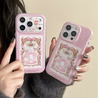 Coque de téléphone rétro à motif de dessin animé pour 17/16 Pro Max, protection transparente à 360° pour 15P