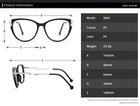 Monture de lunettes surdimensionnée œil de chat pour hommes et femmes, monture optique anti-lumière bleue avec verres transparents