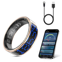 Anillo Inteligente de Cuero Genuino Transfronterizo K80 con Pantalla, Contador, Control Táctil, Pasador de Páginas, Monitor de Sueño, Frecuencia Cardíaca y Oxígeno en Sangre para la Salud