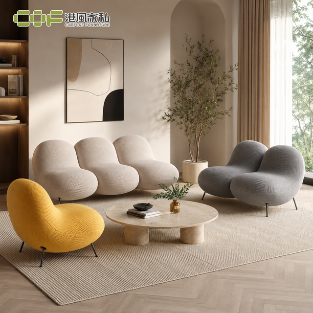 Curved Modular Extendable Convertible Modern Velvet Sofa Set for Living Room Office Home with Durable Design