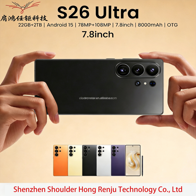 22G+2TB 7.8 INCH Android 15 S26 ultra Al Scene Recognition Built-in Pen 108MP LTE Cellular Phone 5g Android Smartphone in Stock