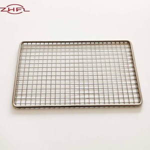 Longteng 304 Stainless Steel <b>BBQ</b> Mesh Barbecue Basket Grill Non-Stick Corrosion Resistant Heat Resistant for Baking & Cooking - Product Image 1