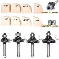 Rond sur perle toupie rayon 1/8 ",1/4",5/16 ",3/8" coin arrondi bord formant Cutter roulement à billes Guide 1/4 "tige
