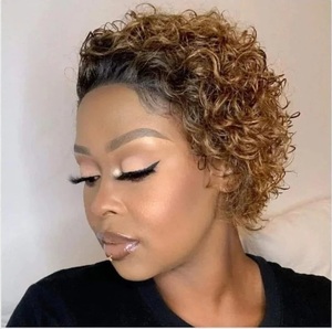 Fournisseur en Gros Perruques <span class=keywords><strong>Cheveux</strong></span> Humains Brésiliens Naturels Vierge Bruts Été Bouclés Type T Lace Bob Court Coupe Pixie - Product Image 4
