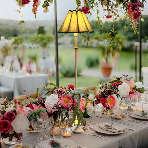 Lampada da Terra LED Moderna Nordica Senza Fili, Ricaricabile, con <span class=keywords><strong>Paralume</strong></span> in Tessuto a Forma di Fiore, per Arredamento Casa, Soggiorno e Camera da Letto - Product Image 2