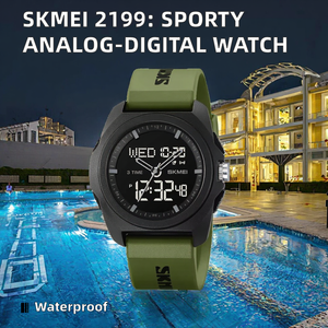 Nuovo Skmei 2199 <span class=keywords><strong>orologio</strong></span> sportivo <span class=keywords><strong>da</strong></span> uomo impermeabile analogico digitale allarme 12/24 ora <span class=keywords><strong>orologio</strong></span> cronografo multifunzione <span class=keywords><strong>orologio</strong></span> <span class=keywords><strong>da</strong></span> <span class=keywords><strong>polso</strong></span> a LED - Product Image 2