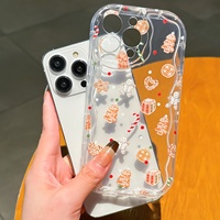 Coque de téléphone antichoc à motif renne de Noël et crème, avec bords ondulés, pour iPhone 16, 15, 13, 12, 17 Pro, 18 Pro Max