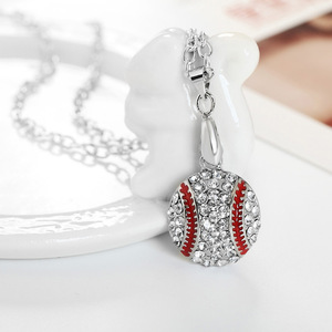 Collier Pendentif Diamant Strass Sportif pour Femmes et Filles, Bijou Pendentif Baseball, Cadeau pour Mères - Product Image 2