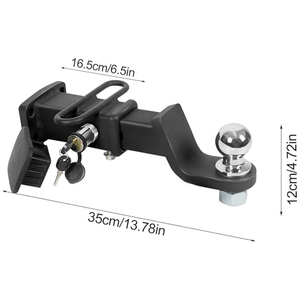 Go Trailer Nouveau support de boule d'<span class=keywords><strong>attelage</strong></span> robuste avec antivol, dénivellement de 2 pouces, capacité de remorquage de 6000 lb, construction en acier durable - Product Image 2