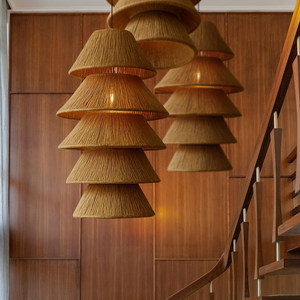 Lámpara Colgante de Techo, Forma Alargada, E27, Seis Cabezales, Ahorro de Energía, Decoración del Hogar, Estilo Rústico - Product Image 4
