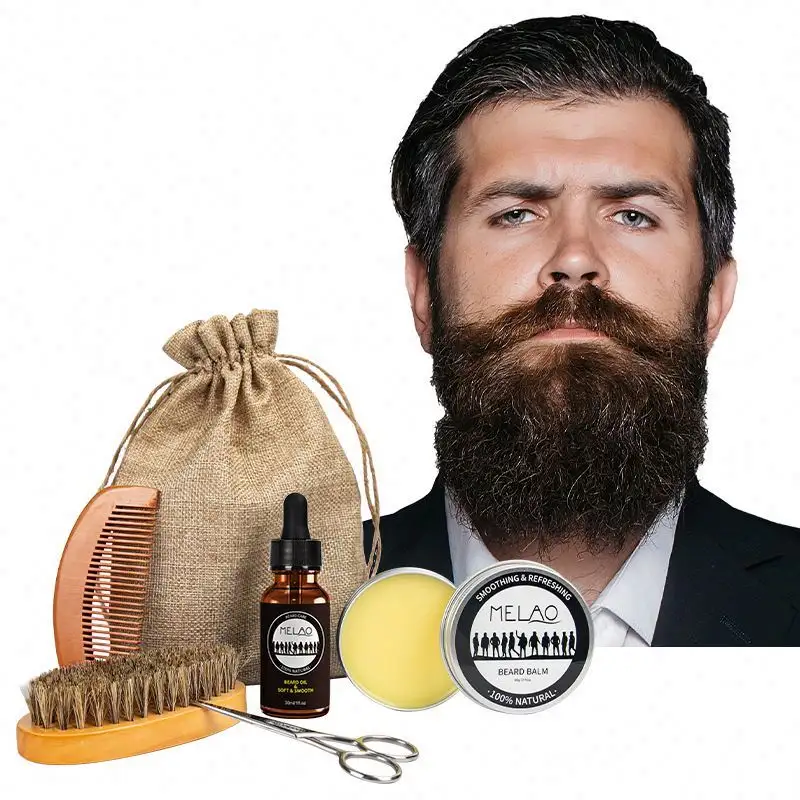 Olio balsamo siero Custom toelettatura barba cura Kit per gli uomini