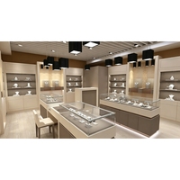 Solution de Vitrine Personnalisée ODM/OEM pour Magasin de Bijoux de Luxe Beige et Marron, Conception Complète de Boutique, Fabricant Fournisseur pour les Entreprises Fortune 500