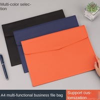 Sac de classement professionnel en cuir A4 transfrontalier avec grande capacité de stockage, logo personnalisé, origine Chine