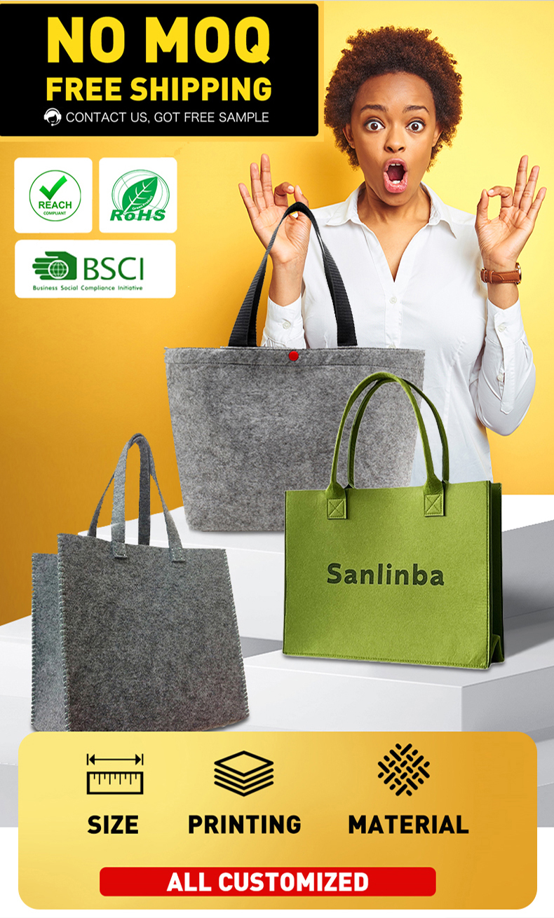 Modern Novel Design Felt Shopping Bag Felt Gift Bag Felt Bag Shopping