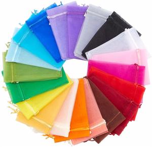 Sacs en organza 20 sacs-cadeaux en organza transparent de couleur avec cordon de serrage en vrac pour les cadeaux de Noël de faveur de mariage - Product Image 1