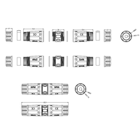 Connecteur RJ45 8P8C étanche IP68 PA66 Cat 6A avec coupleur en ligne