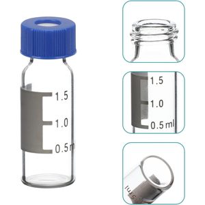 Flacons d'échantillonnage automatique 2 ml transparents en silicone pour chromatographie, flacons d'échantillonnage pour chromatographie gazeuse et liquide, headspace - Product Image 4