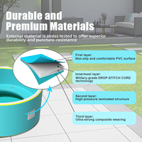 Siège central gonflable rond à 4 couches en Drop Stitch pour piscine, 3x3x1.2m, certifié CE EN ISO, OEM Usine