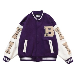 Chaqueta Varsity de Béisbol para Hombre de Alta Calidad, con Logotipo Personalizado Bordado, Cuello Alto, Chaqueta de Invierno de Lona Impermeable Reversible con Letras - Product Image 1