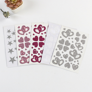 Etiquetas adhesivas con acabado de purpurina rosa de tiburón arena personalizadas, pegatina adhesiva negra con purpurina plateada, pegatina con purpurina en polvo - Product Image 1