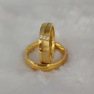 Love-anillos de boda chapados en oro de 18k para parejas, joyería de acero inoxidable, anillos para parejas - Product Image 3