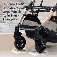 Chariot de transport pliable 3-en-1 de luxe pour animaux de compagnie (chiens et chats) avec roues amortissantes – Neuf d'usine
