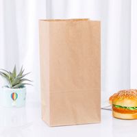 Vente en gros de sacs d'emballage en papier kraft brun recyclé personnalisés pour la restauration rapide à emporter