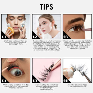 Cils demi-bande réutilisables en fibre végétale vegan faits à la main, effet 3D, pré-collés, bande en coton, logo personnalisable, assortiment - Product Image 3