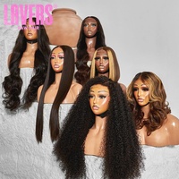 Perruques de cheveux naturels indiens Deep Wave 13x6 de 40 pouces, sans colle, avec dentelle frontale transparente Full HD, bouclées birmanes Remy, en dentelle HD