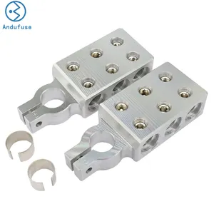 6x1/0 AWG Battery Post Terminal Connector 0 Gauge 12 Way Battery Terminal Clamps Replacement for Tapered Top Post