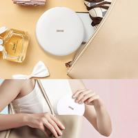 Miroir de maquillage rond compact à double face éclairé avec grossissement 2x, miroir cosmétique personnalisé pour femmes