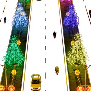 LED Christmas <b>Tree</b> Outdoor <b>Lighted</b> Holiday Decoration with IP44 Waterproof Easy Installation & Customizable Length - Product Image 1