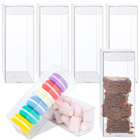 100 boîtes de rangement en plastique PET transparentes, boîtes cadeaux vides, contenants rectangulaires, cubes, bonbons, chocolats, biscuits, friandises