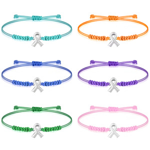 ริบบิ้นผูกเพชรแบบผูกโบว์เชือกป้องกันการดูแลหน้าอกของผู้หญิงสร้อยข้อมือส่งเสริมสุขภาพ - Product Image 1