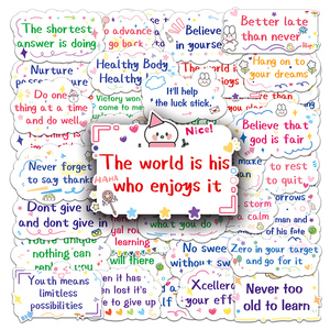 Vendita di fabbrica 50 pezzi Graffiti ispiratori inglese frasi brevi adesivi frasi colorate decorazione personalità del telefono cellulare - Product Image 1