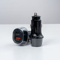 Chargeur de voiture personnalisé 65W USB-A et Type-C 2 ports, charge rapide, protection contre les surintensités, chargeur de téléphone pour prise allume-cigare