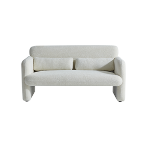 Modern Velvet Fabric Square Two Seat Sofa Bed Upholstered Comfy Space-saving Sofa for <b>Small</b> Spaces Living Room Apartment Beige - Product Image 1