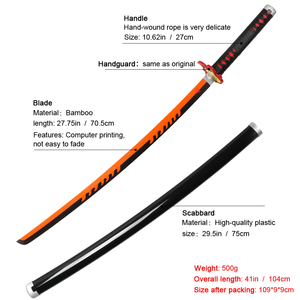 Katana de Anime Real, <span class=keywords><strong>espada</strong></span> samurái, demonio asesino, Fuego, Dios <span class=keywords><strong>Tanjiro</strong></span>, Cosplay, promoción - Product Image 4
