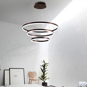 Luminária de Anel Redonda JYLIGHTING de 18 Polegadas, Lustre LED de Acrílico, Luminária Pendente Circular com 3 Anéis - Product Image 4