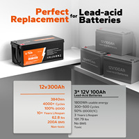 Batterie LiFePO4 LiTime 12V 300Ah à décharge profonde pour camping-car, moteur de pêche à la traîne, usage marin, ferme et alimentation de secours hors réseau