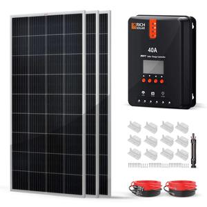 Kit solaire RICH SOLAR 600 Watts monocristallin en silicium MPPT avec batterie lithium-ion pour usage domestique, haute puissance de sortie 31167, énergie solaire - Product Image 4