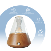 Diffuseur d'huiles essentielles en bois de caoutchouc et PP de 15 ml avec minuterie à 3 modes pour la décoration de chambre