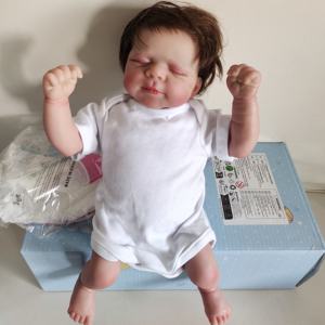 Realistico 48cm in Silicone morbido bambola rinata addormentata con 3D painting pelle viva 19 pollici neonato Bebe carino regalo di compleanno giocattolo per bambini - Product Image 5