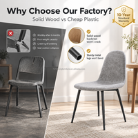 Chaise de salle à manger moderne en tissu texturé, dossier enveloppant imperméable, assise confortable pour l'hôtellerie, les intérieurs d'appartements et les écoles