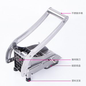 Stainless Steel French Fry Slicer <b>Multi</b> <b>Functional</b> Manual Potato <b>Cutter</b> With Blade Set For Home Kitchen Use - Product Image 3